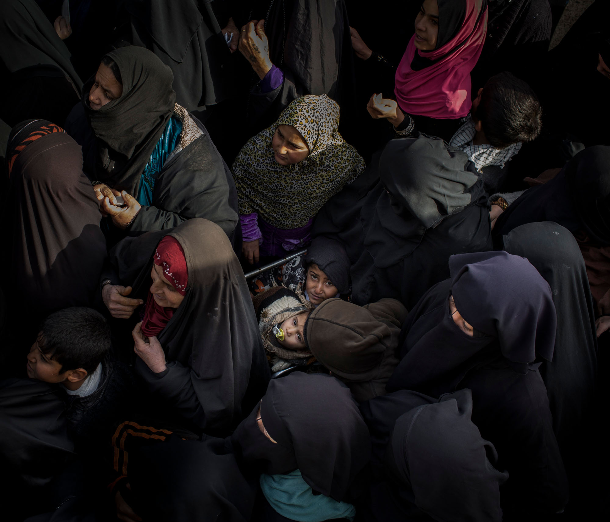 Iraq. People who have reamined in parts of liberated Mosul