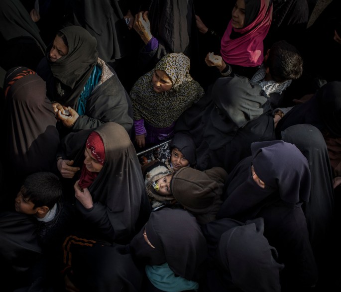 Iraq. People who have reamined in parts of liberated Mosul