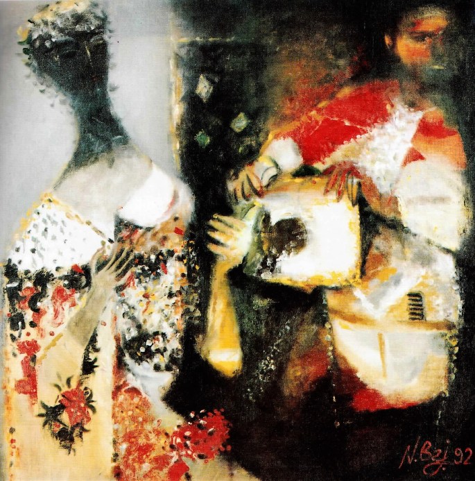 19 Nazım Baykişiyev, İsimsiz, 90x90 cm, Tuval Üzerine Yağlıboya (1992)