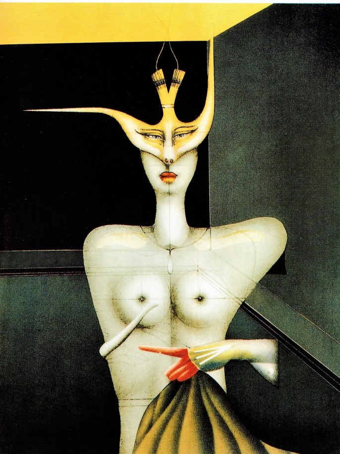 59 Paul Wunderlich, Maskeli Figür, 63x48 cm, Özgün Baskı (1991)