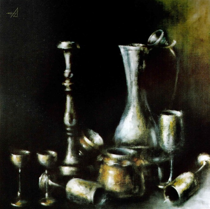 66 Adrian Zisu, Bakırlar, 40x40 cm, Duralit Üzerine Yağlıboya